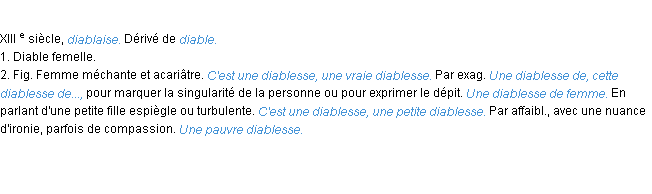 Définition diablesse ACAD 1986