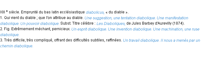 Définition diabolique ACAD 1986