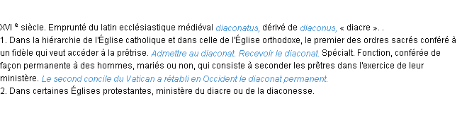 Définition diaconat ACAD 1986