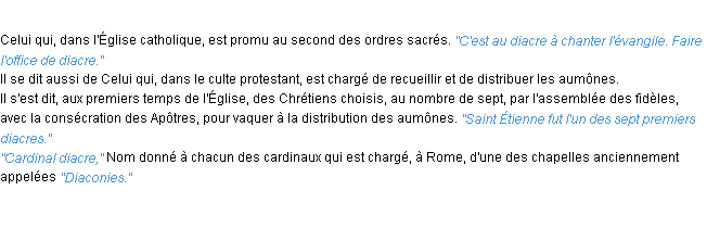 Définition diacre ACAD 1932