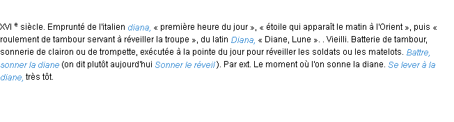 Définition diane ACAD 1986