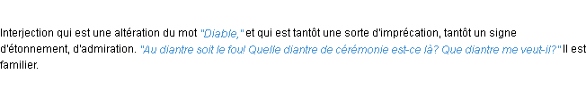 Définition diantre ACAD 1932