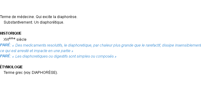 Définition diaphorétique Emile Littré