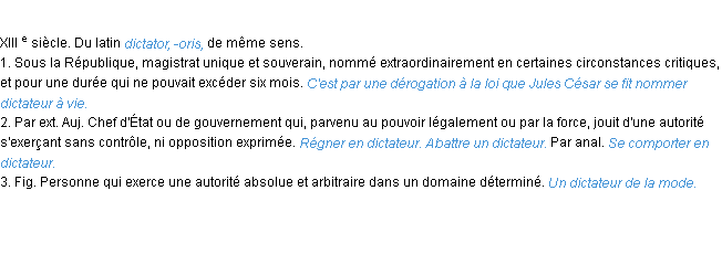 Définition dictateur ACAD 1986