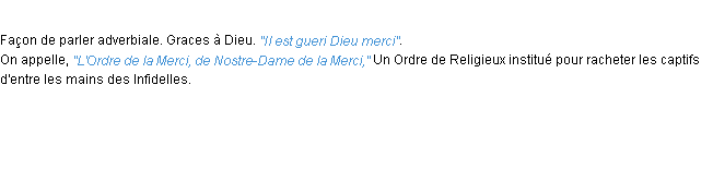 Définition dieu merci ACAD 1694