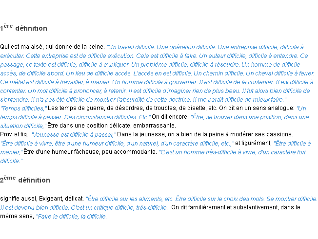 Définition difficile ACAD 1835
