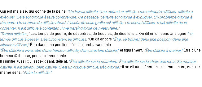 Définition difficile ACAD 1932