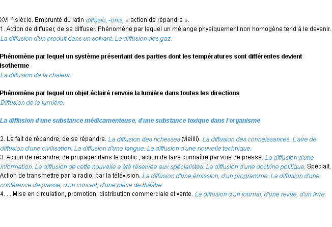 Définition diffusion ACAD 1986