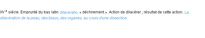 Définition dilacération ACAD 1986