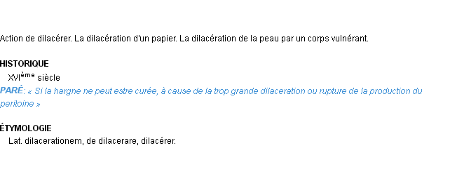 Définition dilacération Emile Littré
