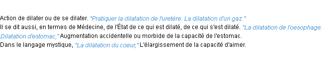 Définition dilatation ACAD 1932