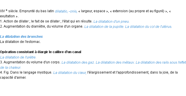 Définition dilatation ACAD 1986