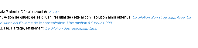 Définition dilution ACAD 1986