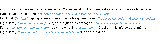 Définition dindon ACAD 1932