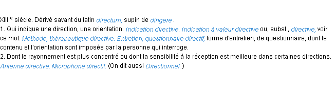 Définition directif ACAD 1986