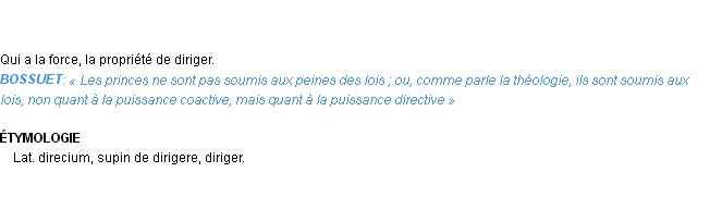 Définition directif Emile Littré