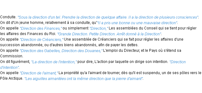 Définition direction ACAD 1798