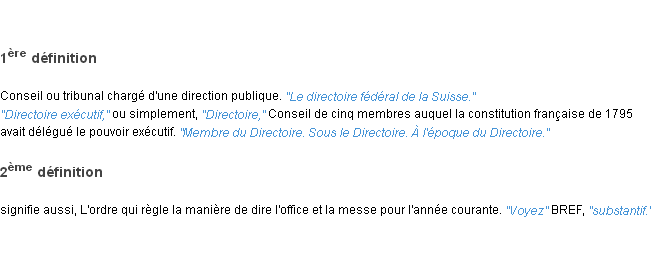 Définition directoire ACAD 1835