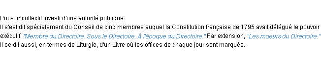 Définition directoire ACAD 1932