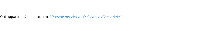 Définition directorial ACAD 1835