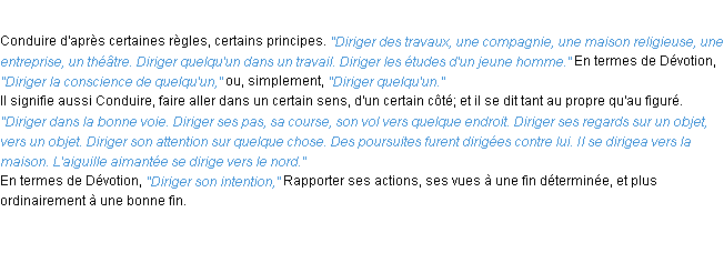 Définition diriger ACAD 1932