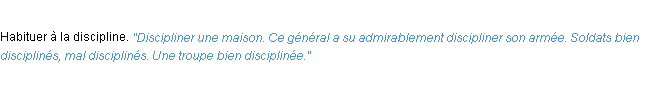 Définition discipliner ACAD 1932