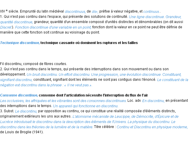 Définition discontinu ACAD 1986