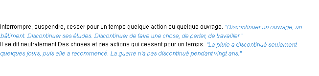 Définition discontinuer ACAD 1835