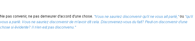 Définition disconvenir ACAD 1835