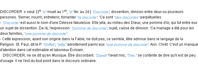 Définition discorde JF.Feraud