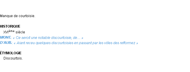 Définition discourtoisie Emile Littré