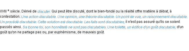 Définition discutable ACAD 1986