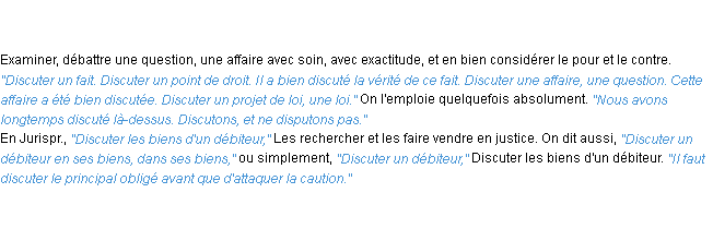 Définition discuter ACAD 1835