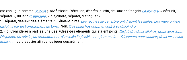 Définition disjoindre ACAD 1986