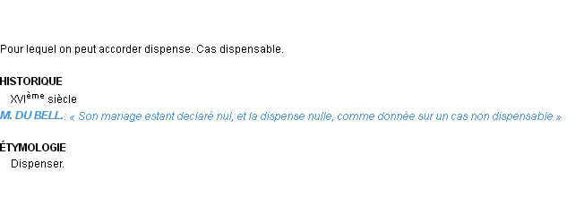 Définition dispensable Emile Littré