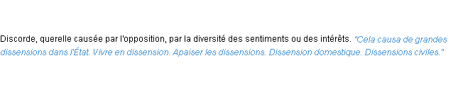 Définition dissension ACAD 1835