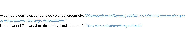 Définition dissimulation ACAD 1835