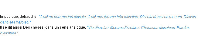 Définition dissolu ACAD 1835