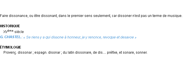 Définition dissoner Emile Littré