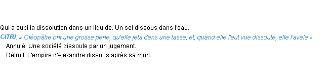 Définition dissous Emile Littré