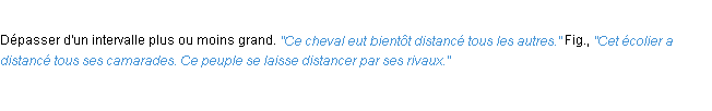 Définition distancer ACAD 1932