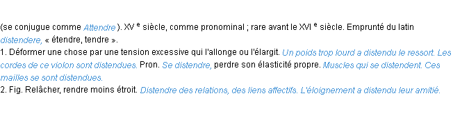 Définition distendre ACAD 1986