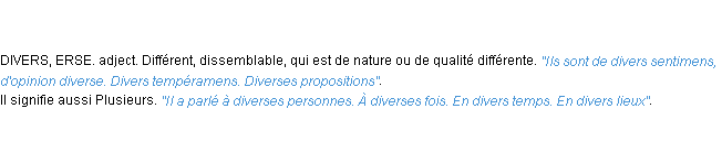 Définition divers ACAD 1798