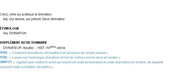 Définition divinateur Emile Littré