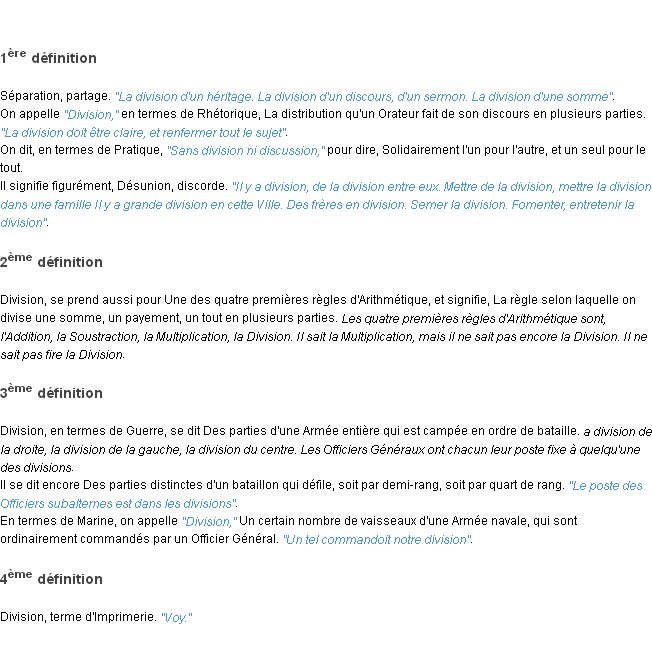 Définition division ACAD 1798