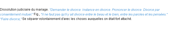 Définition divorce ACAD 1932