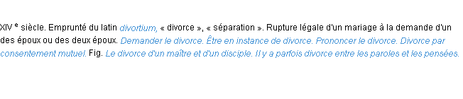 Définition divorce ACAD 1986