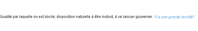 Définition docilité ACAD 1798
