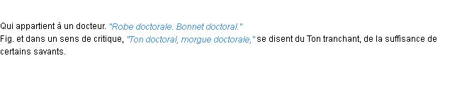 Définition doctoral ACAD 1932