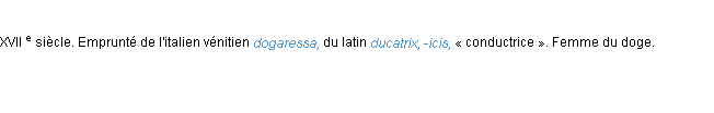 Définition dogaresse ACAD 1986